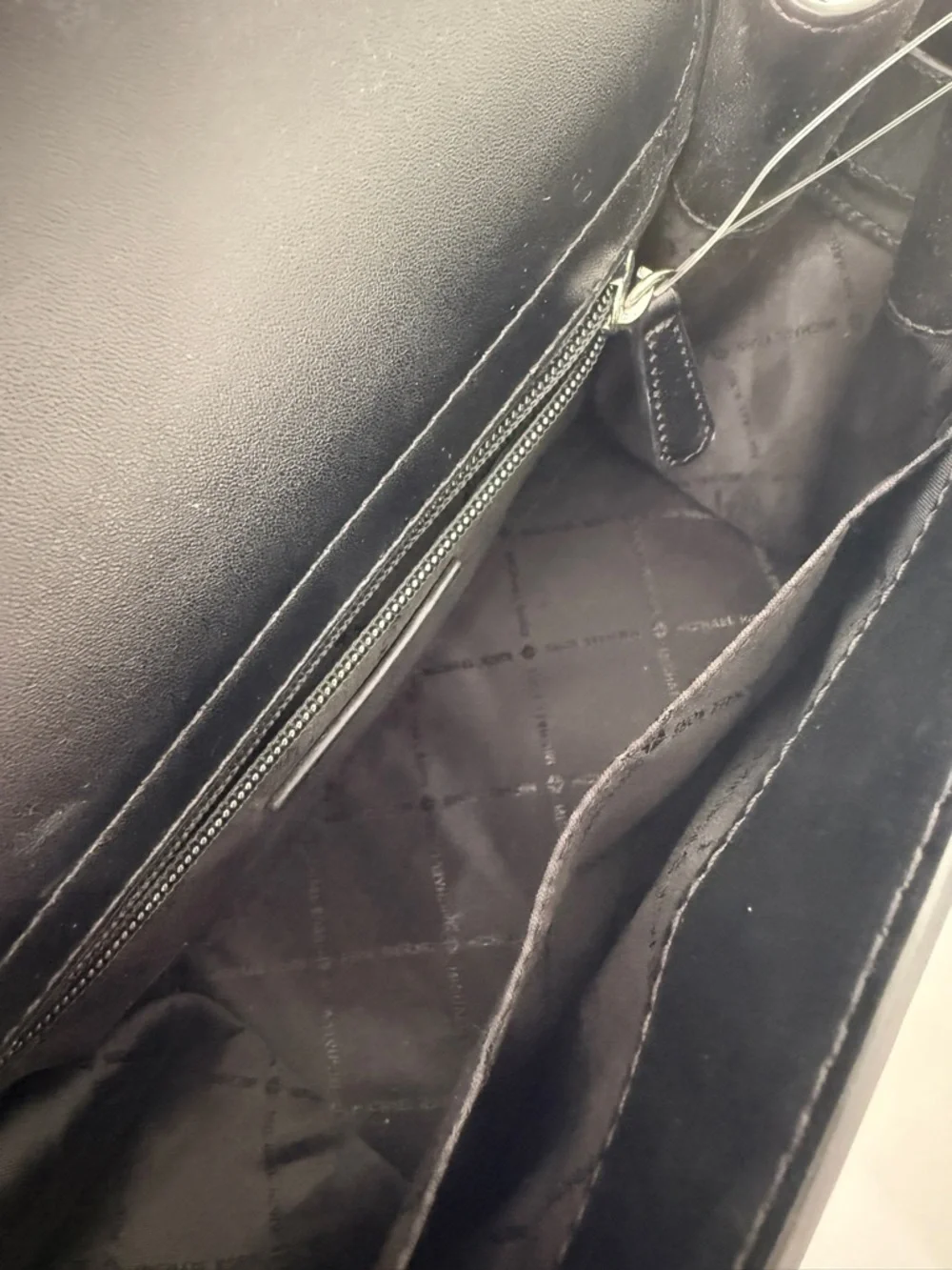 NWT! Michael Kors Black Leather Satchel with MK Logo and Detachable Strap - Picture 7 of 7